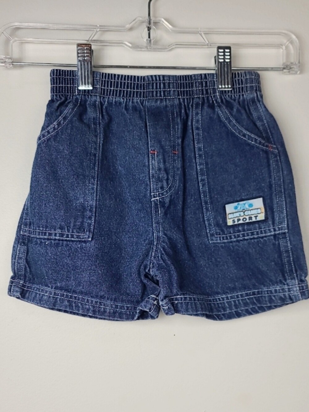 Vintage Y2K Blue's Clues Sport Dark Wash Utility Elastic Denim Jean Shorts 4T